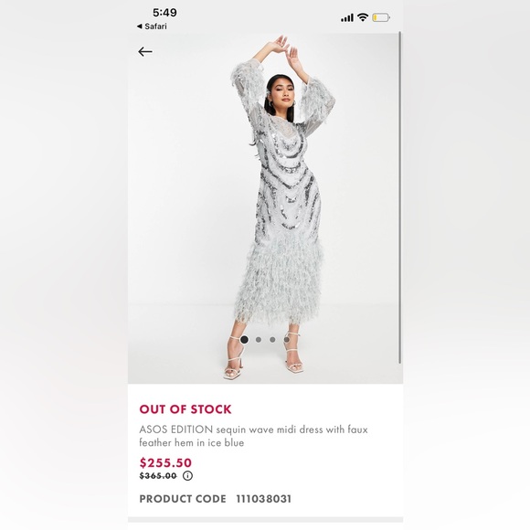 ASOS Blue Dress Size 0 - Picture 7 of 8